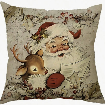 Festive Farmhouse Cushion Cover for a Cozy Holiday Vibe