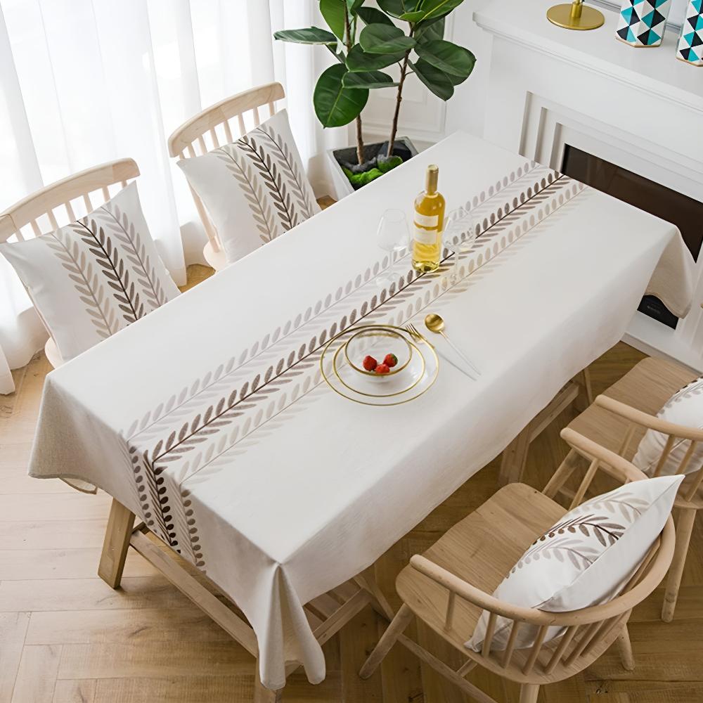 Charming Leaves Embroidered Dining Table Cover