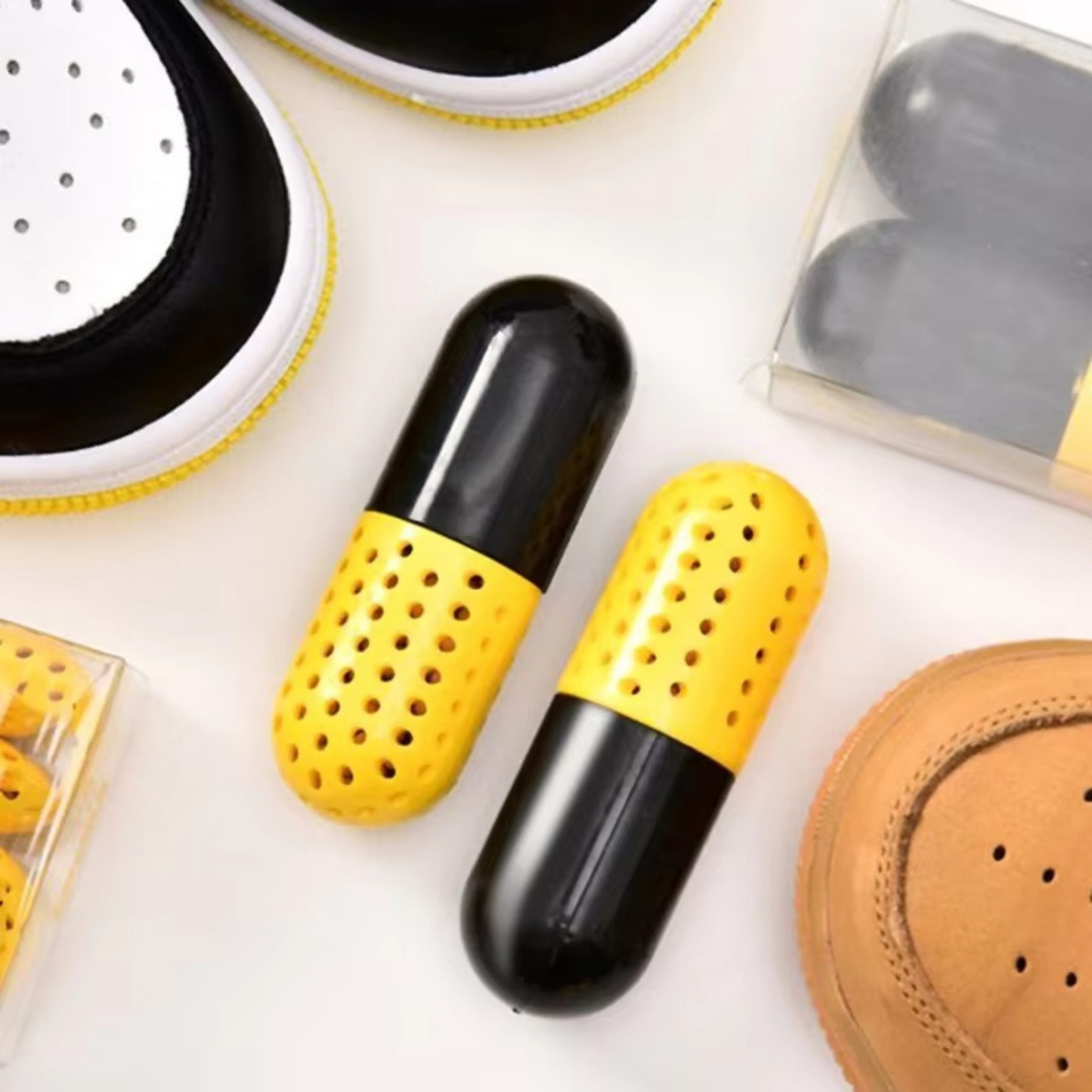 Odor-Free Capsule for Moisture Control in Footwear