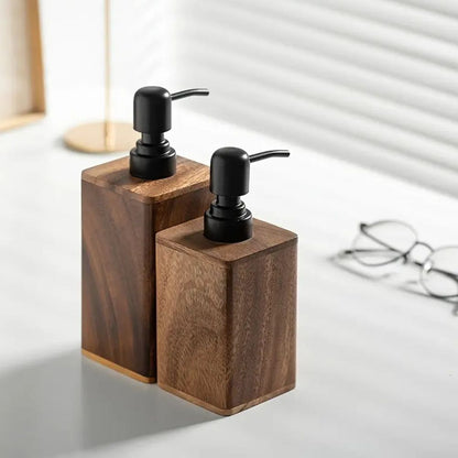 Elegant Wood Essence Soap and Lotion Dispenser
