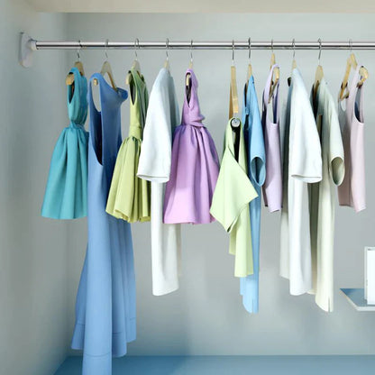 Versatile Hanging Rod for Clothes and Curtains Anywhere