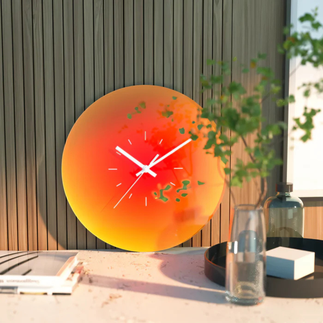 Modern Decorative Wall Clock with Glass Design