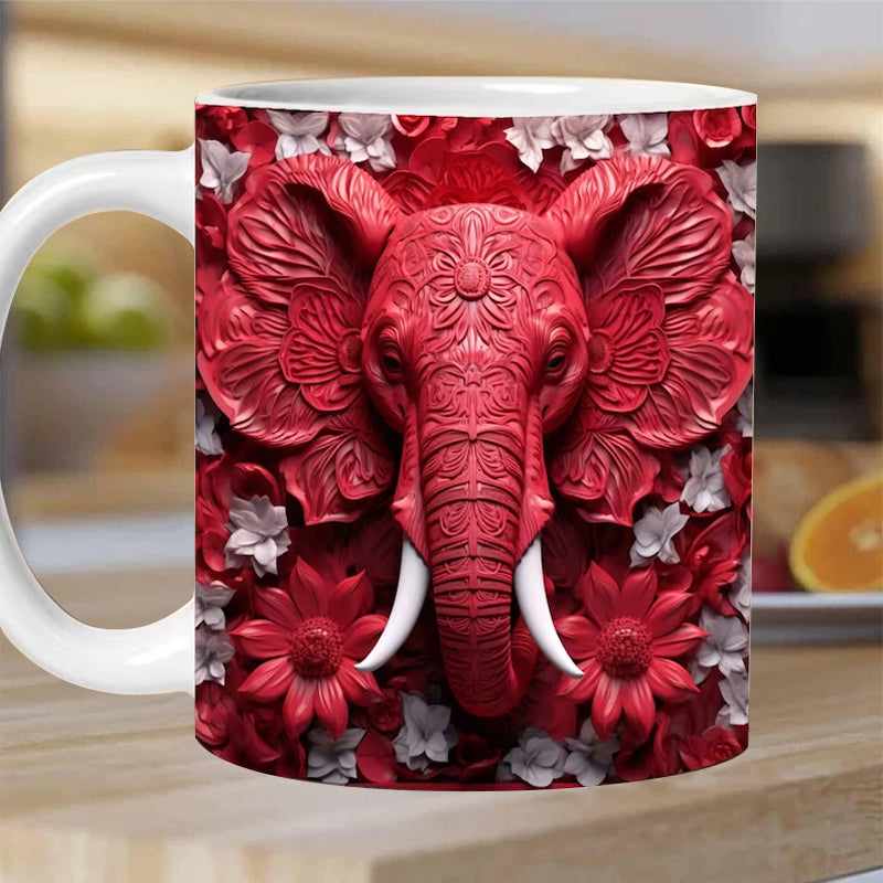 Customizable Elephant Design Coffee Cup