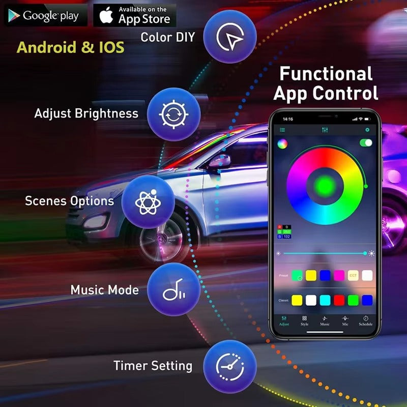 Transform Your Car's Interior with Vibrant LED Lighting