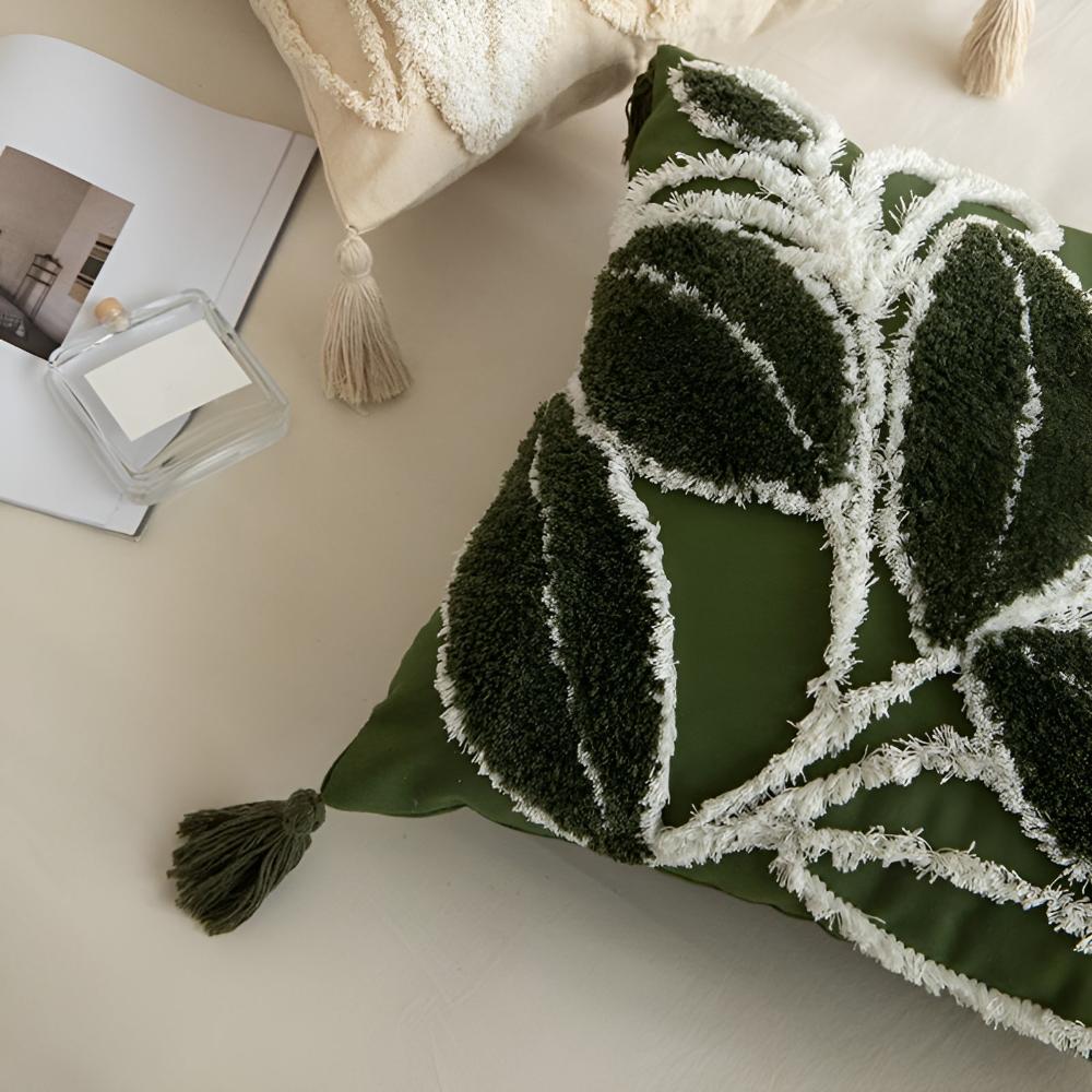 Nature-Inspired Leaf Design Cushion Cover