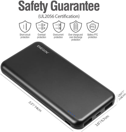 Dual USB Rechargeable Battery Pack | 10,000 mAh - 2 Pack