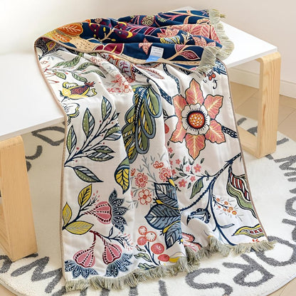 Elegant Floral Reversible Bath Towel for Year-Round Use