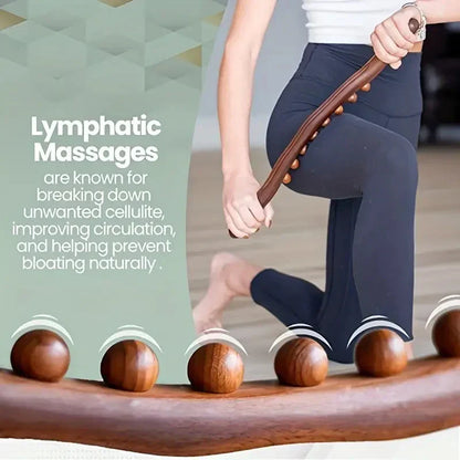 Natural Wood Body Massage Roller for Smooth Skin