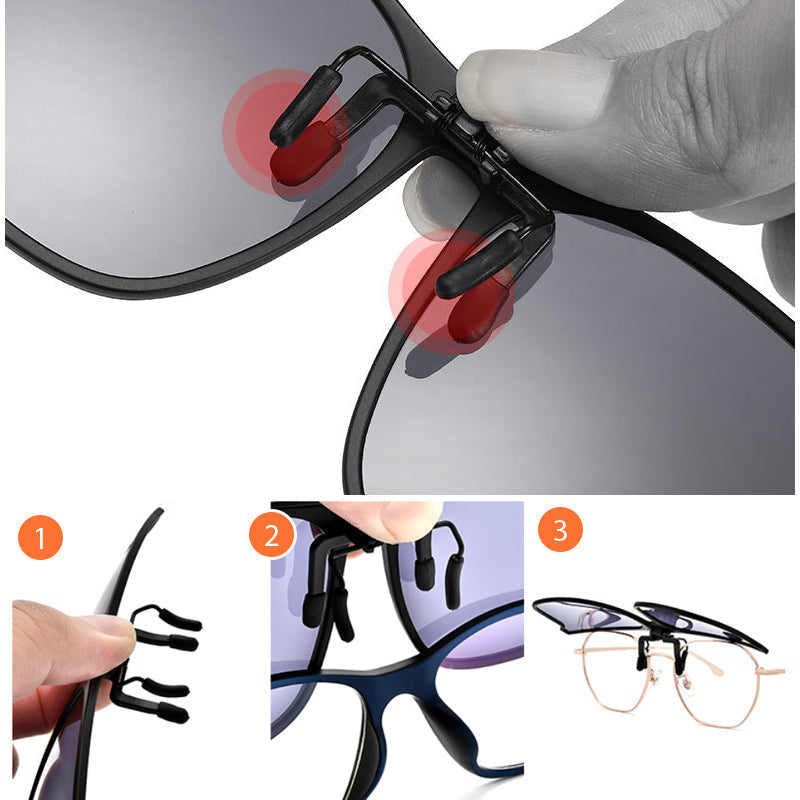 Folding Polarized Clip-On Sunglasses – New Design