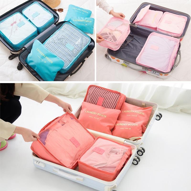 6-Piece Travel Storage Cube Set for Clothing and Accessories