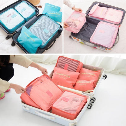 6-Piece Travel Storage Cube Set for Clothing and Accessories