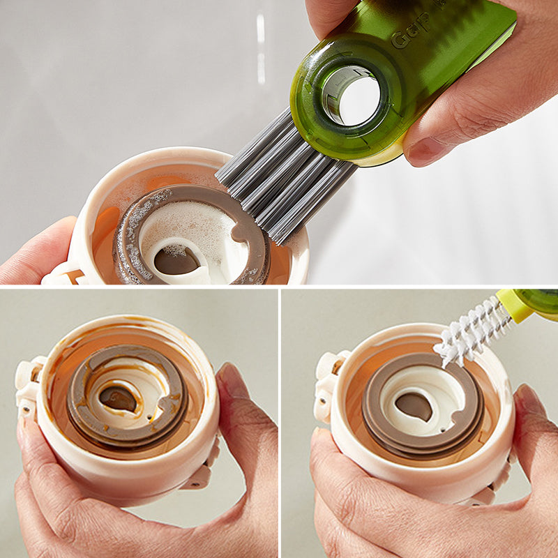 Versatile 3-in-1 Bottle and Gap Cleaner Brush