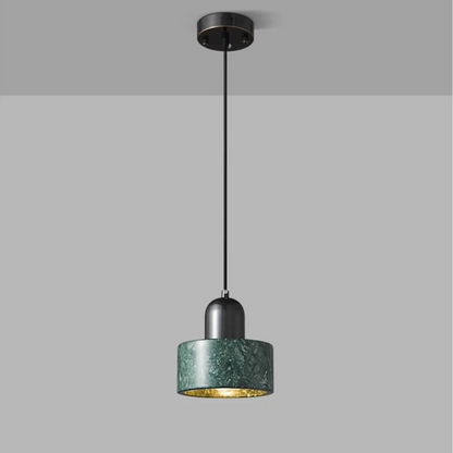 Modern Brass Hanging Lamp for Dining Room with Marble Pendant