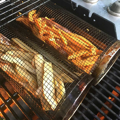 Stainless Steel 360° BBQ Grill Basket | Buy One Get One Free | Even Cooking for Meat, Vegetables & Smoking