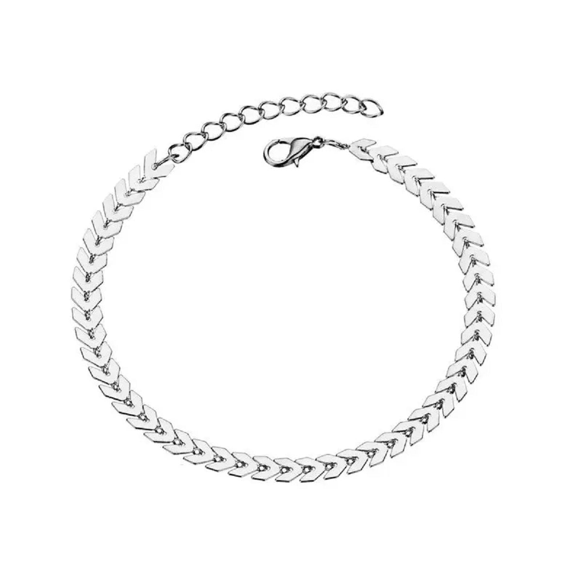 Rhinestone-Embellished Silver Anklet Bracelet – Foot Jewelry Chain