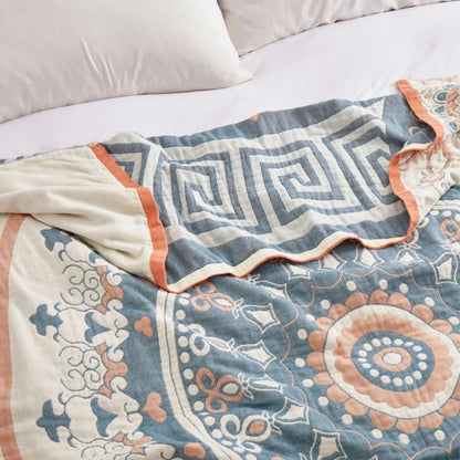 Coastal Charm Cotton Throw Blanket