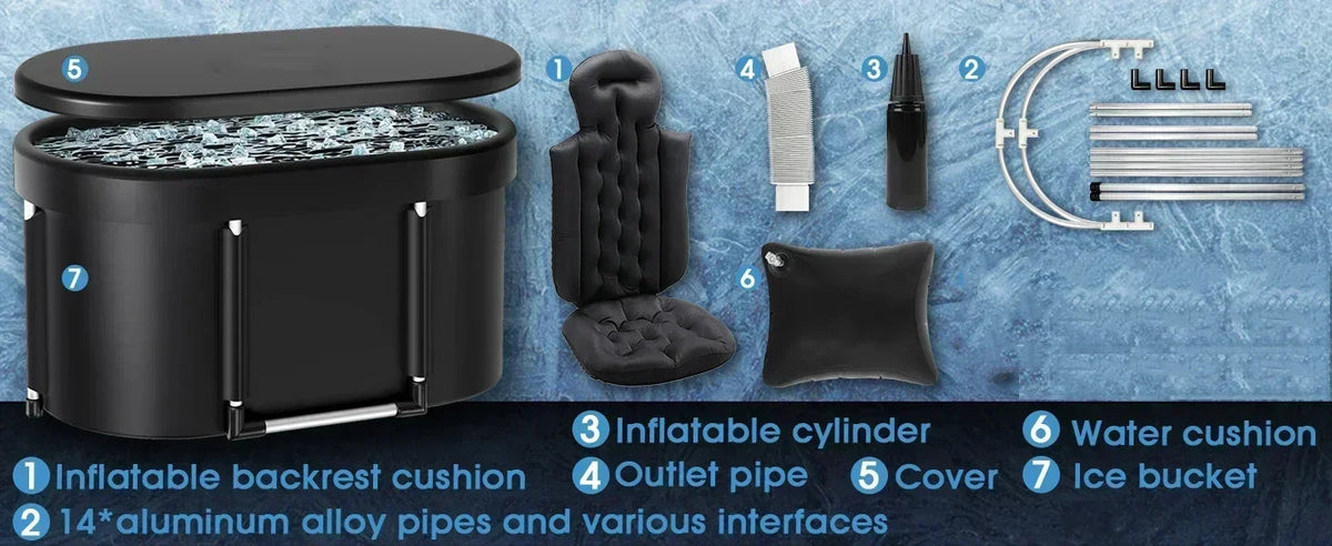 Foldable Cold Plunge Tub for Adults - Portable Ice Bath for Recovery