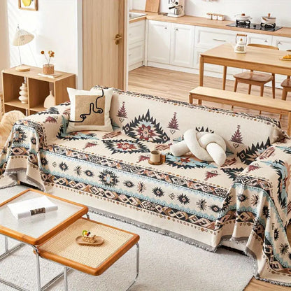 Elegant Chenille Sofa Protector with Artistic Design
