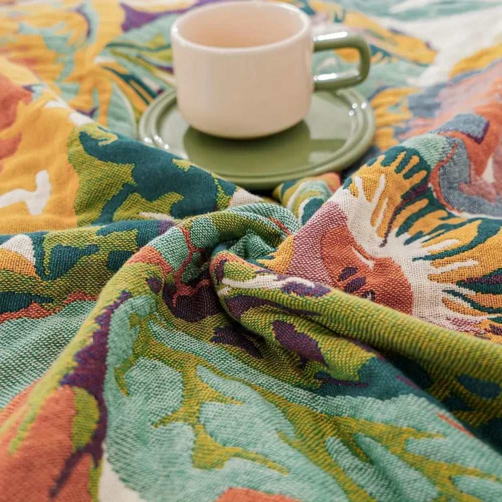 Elysian Garden Cotton Throw Blanket