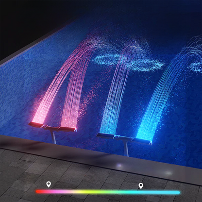 Solar-Powered RGB Pool Fountain – Enchanting Nighttime Display
