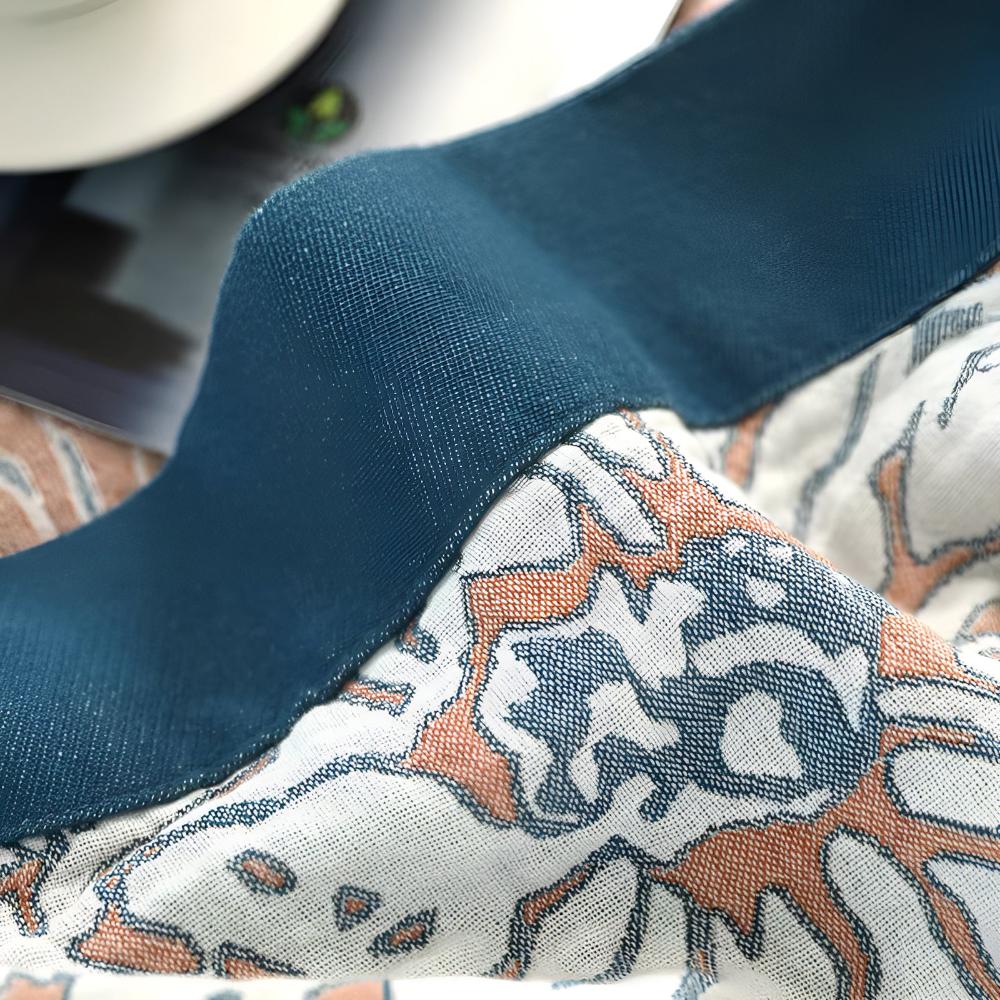Serene Floral Cotton Throw Blanket for Year-Round Comfort
