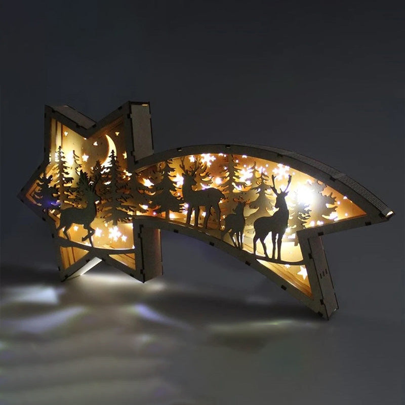 Wooden LED Christmas Stars - Last Day Discount