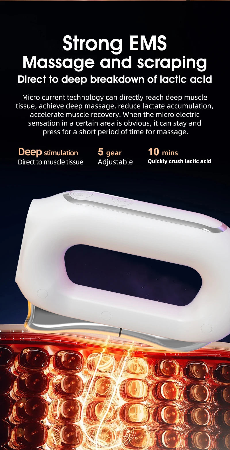 Electric Muscle Scraper with Heat – Fascia Massage Tool, Vibration & Microcurrent