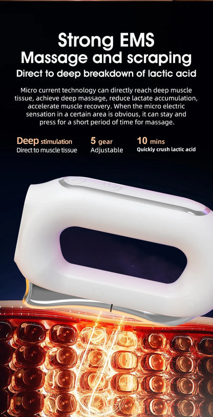 Electric Muscle Scraper with Heat – Fascia Massage Tool, Vibration & Microcurrent