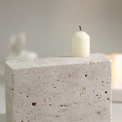 Sophisticated Twin Candle Holder in Elegant Stone Design