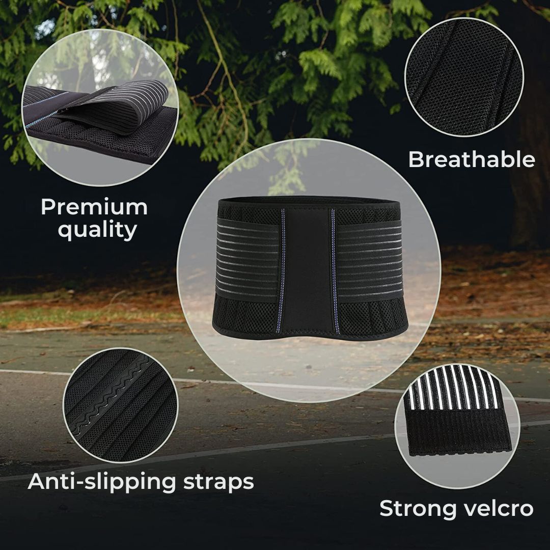 Back Pain Relief Belt for Compression Support - Lower Back Strain & Posture
