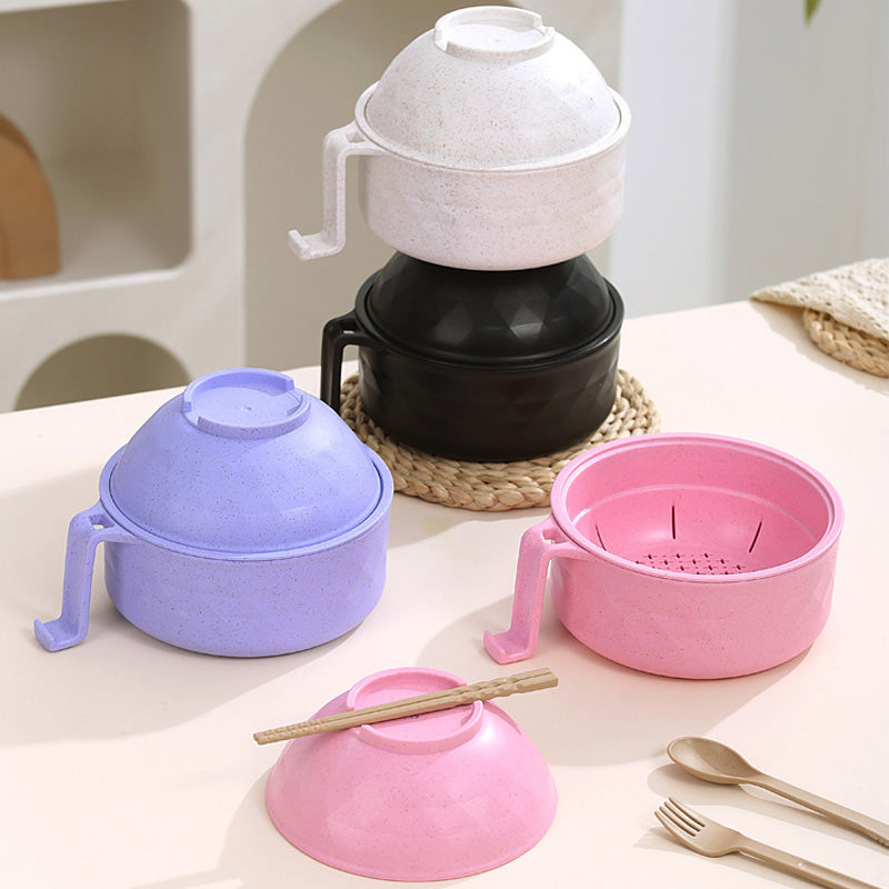 Convenient 1200ml Microwave Noodle Bowl with Strainer
