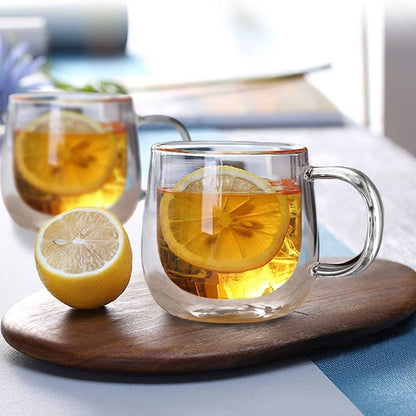 Insulated Coffee Mug Set – Double Wall Glass Design