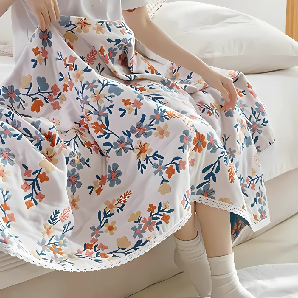 Floral Serenity Cotton Bath Towel