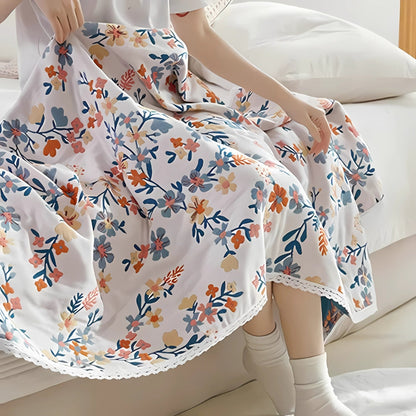 Floral Serenity Cotton Bath Towel