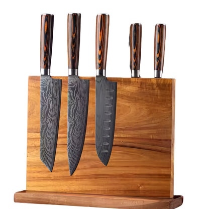 Elegant Wood Magnetic Knife Rack for Secure Storage