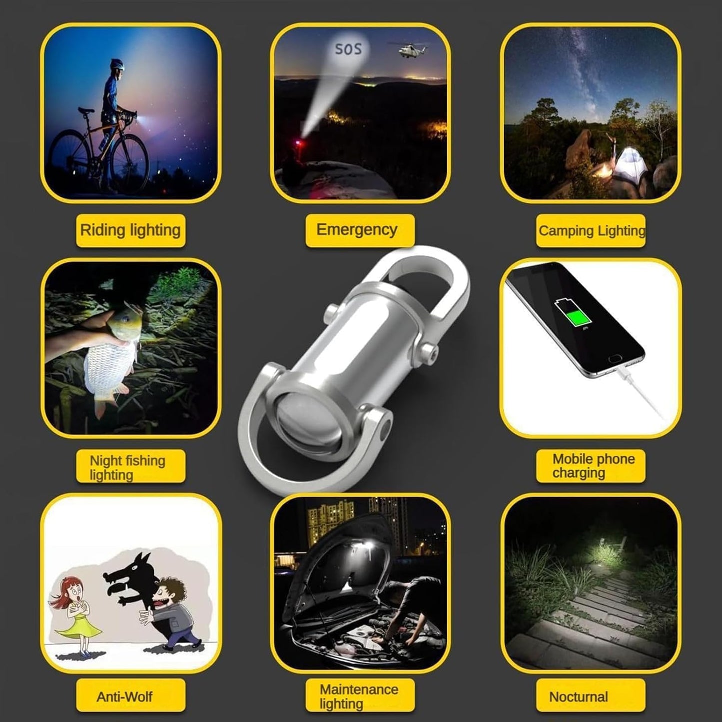 Pocket-Size Rechargeable Keychain Light with USB-C