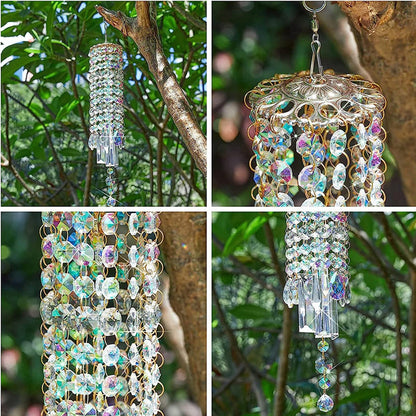 Crystal Glass Wind Chime in Aurora Design