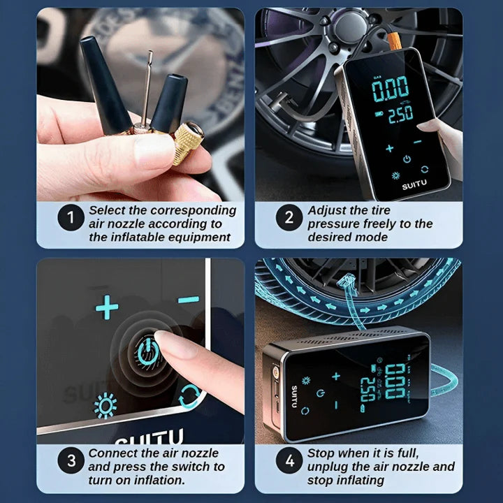 Portable Wireless Tire Inflator for Effortless Convenience