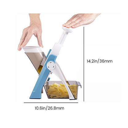 Safe Vegetable Slicer with Adjustable Features