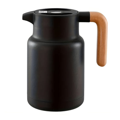 Sleek Insulated Carafe with Wood Grip for Effortless Serving