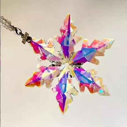 Radiant Snowflake Crystal Charm | Dazzling Light Catcher for Holiday Decor