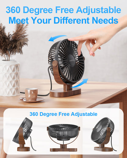 6.5 Inch Portable USB Desk Fan for Home, Office, Car, and Travel