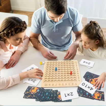 Math Mastery Game - Wooden Multiplication Board for Kids