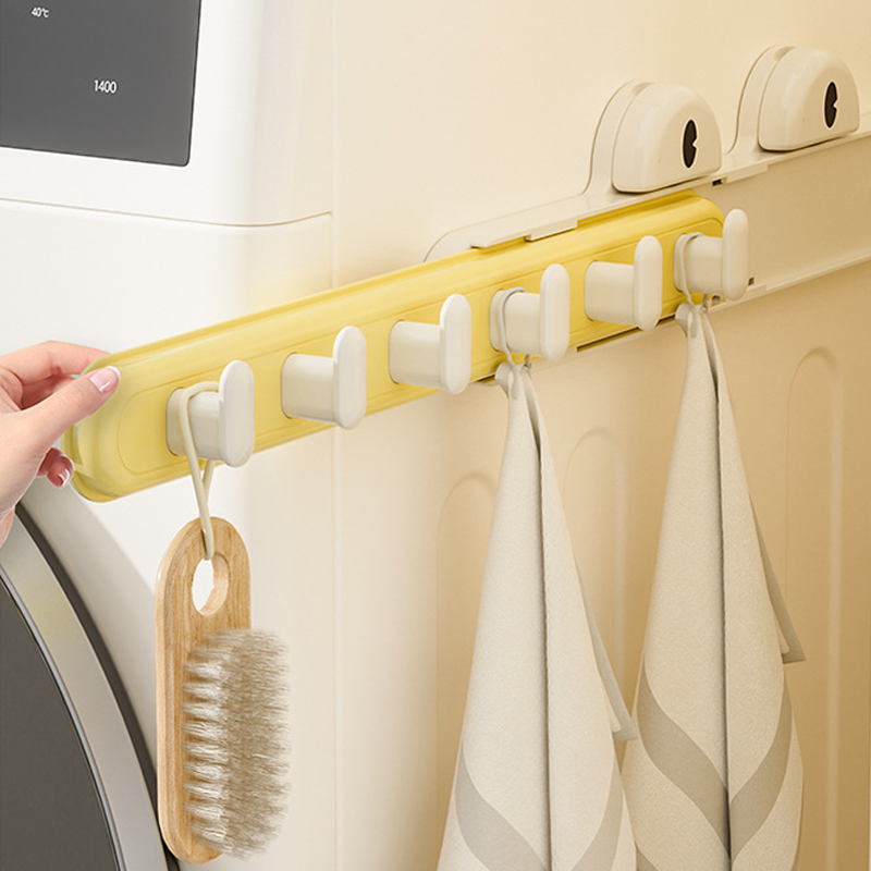 Expandable Wall Hook Rack with 6 Strong Suction Hooks