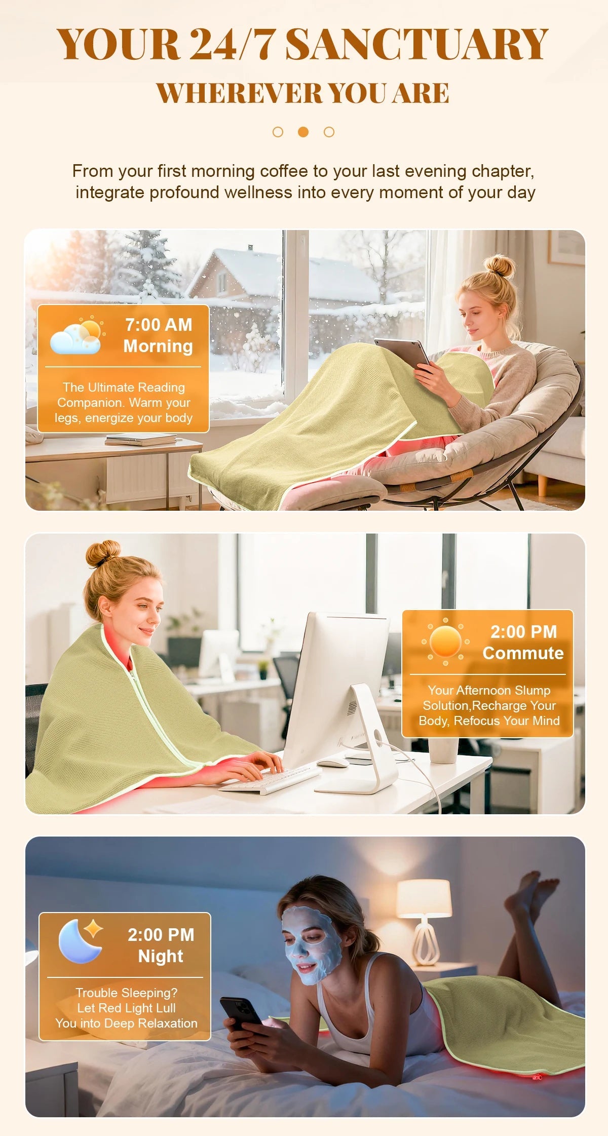 Infrared Heating Blanket for Full Body Light Therapy and Relaxation