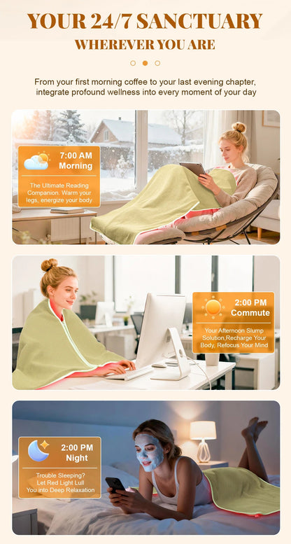Infrared Heating Blanket for Full Body Light Therapy and Relaxation