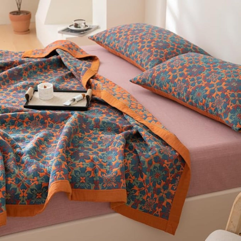 Serene Bliss Eco-Friendly Cotton Quilt with Six Layers