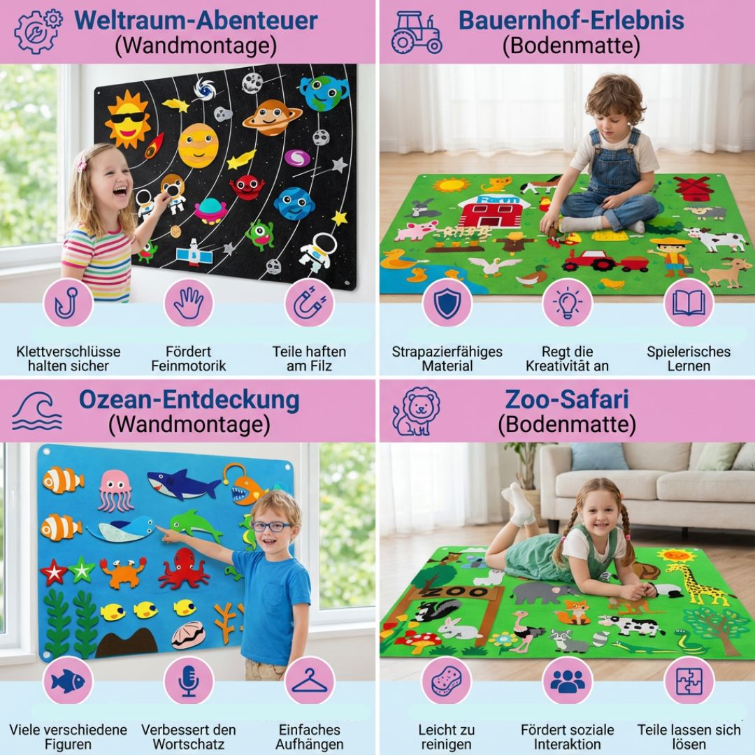 Educational Felt Playsets Inspired by Montessori Principles