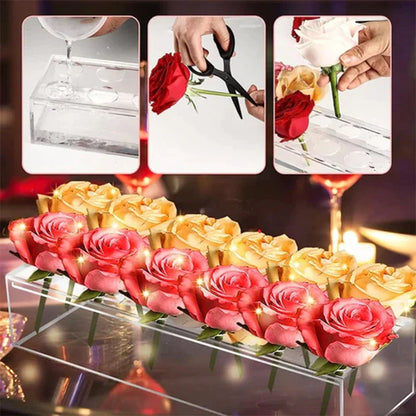 Elegant Acrylic Flower Vase with LED Illumination