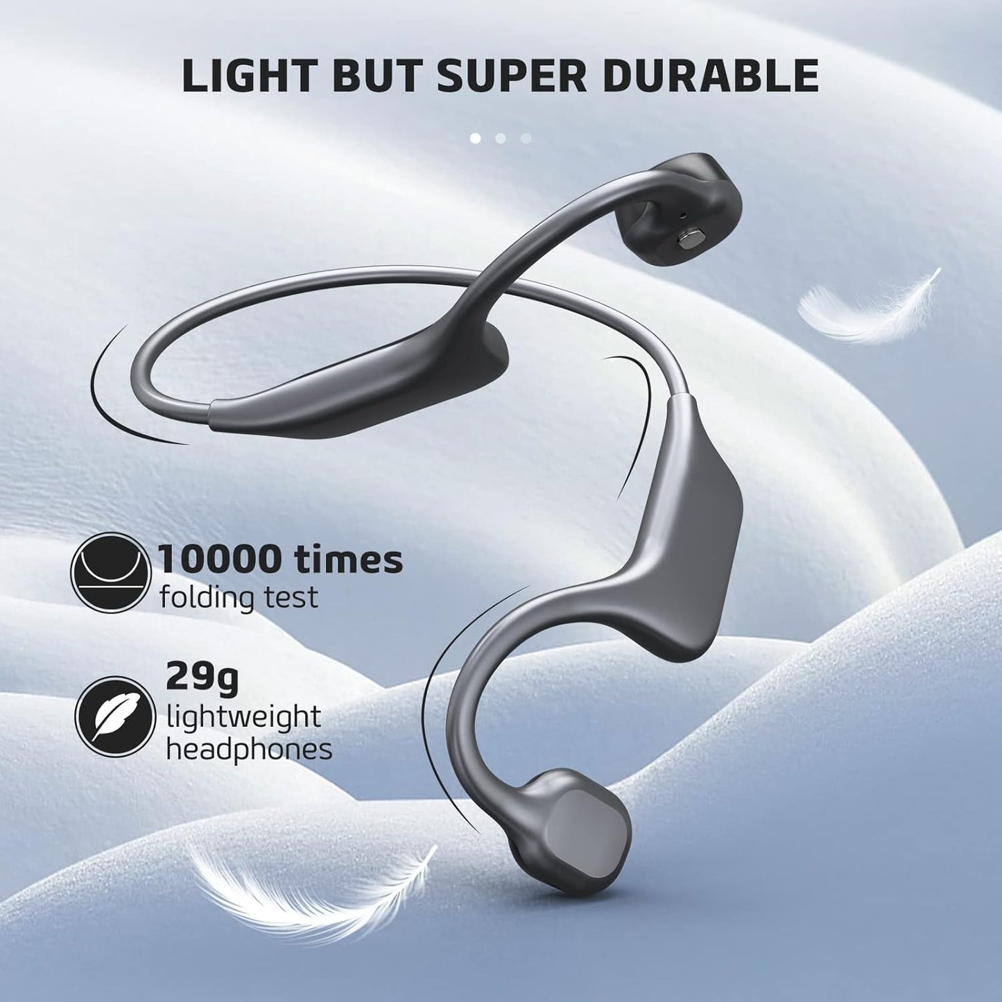 Open-Ear Wireless Headphones with Built-In Microphone